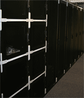 Row of racks at our new data centre